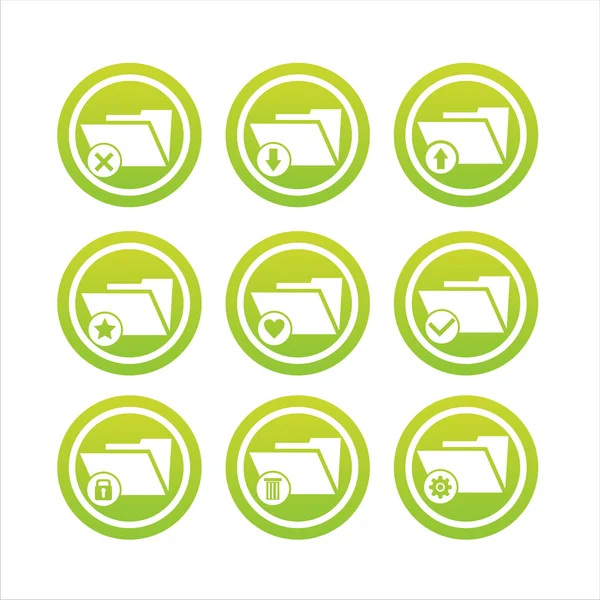 绿色文件夹标志 — 图库矢量图片