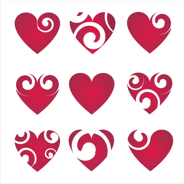 Hearts icons — Stock Vector