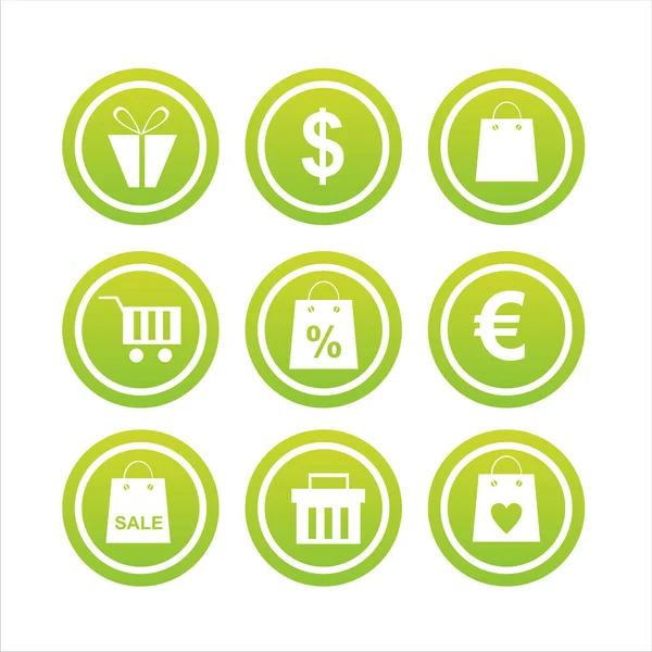 Señales de compras verdes — Vector de stock