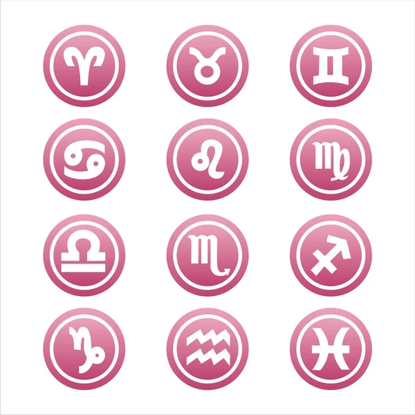 Signos del zodiaco rosa — Vector de stock