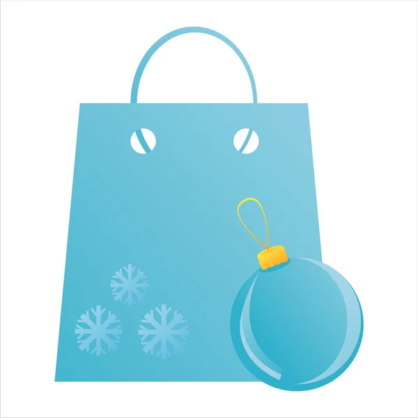 Saco de compras de Natal — Vetor de Stock