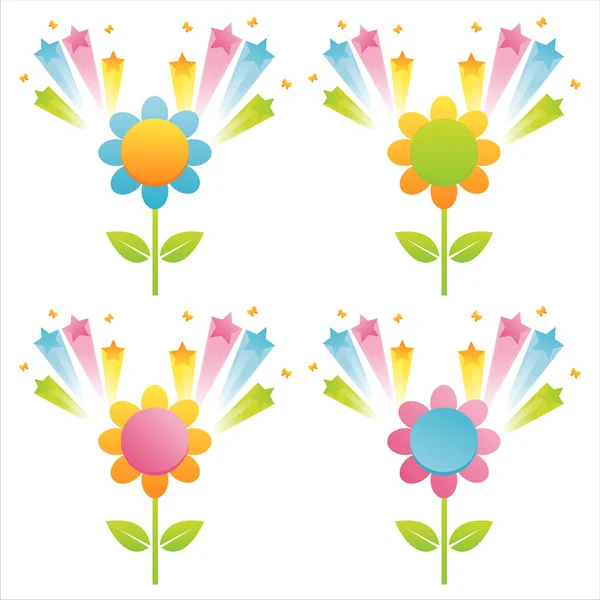 Flowers with splashes — Stock Vector