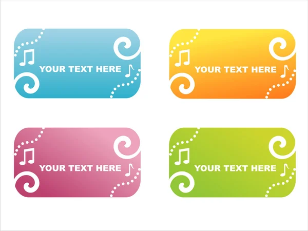 Colorful musical banners — Stock Vector