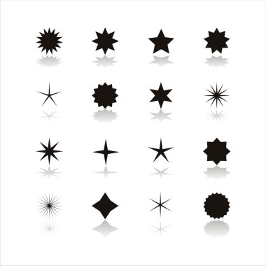 Black star icons clipart