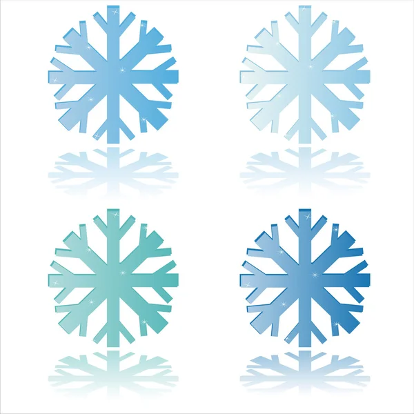 Glossy snowflakes — Stock Vector