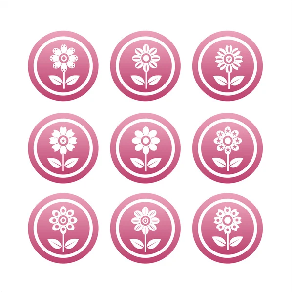 Pink flower signs — Stock Vector