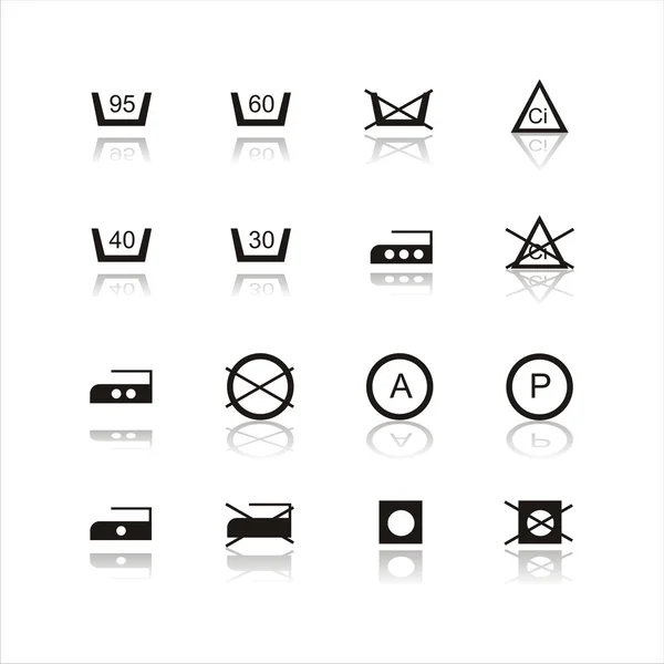 Ícones de lavanderia —  Vetores de Stock