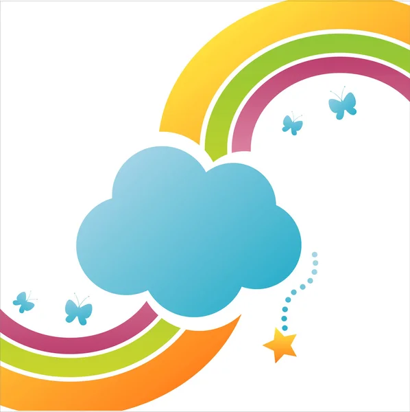 Σύννεφο φόντο με ουράνιο τόξο — Διανυσματικό Αρχείο