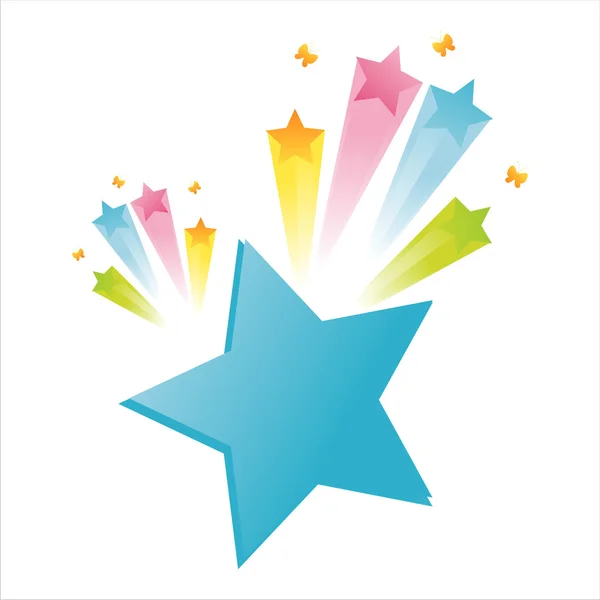 Estrella con salpicadura de colores — Vector de stock