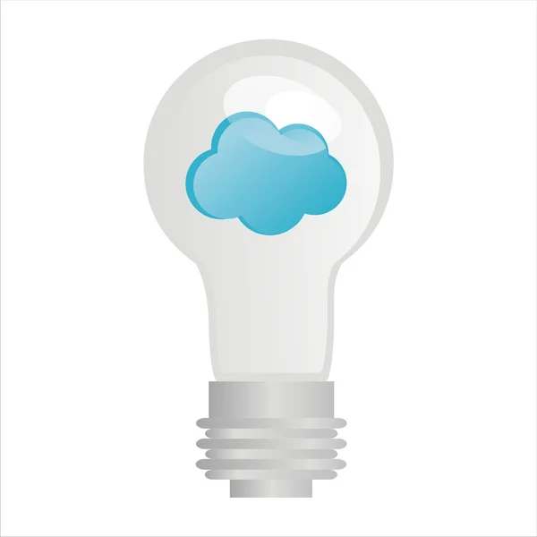 Eco lámpara con nube — Vector de stock