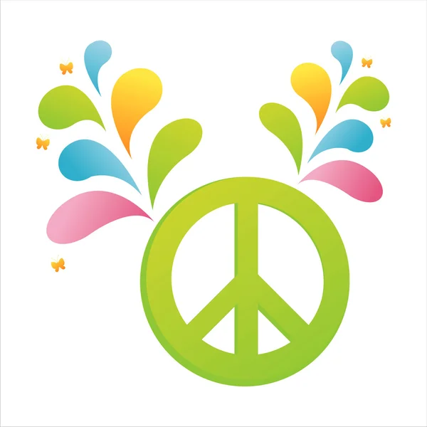 Peace with colorful splash — Stock Vector