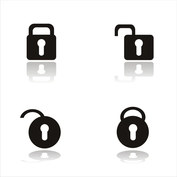 Zwarte lock pictogrammen — Stockvector