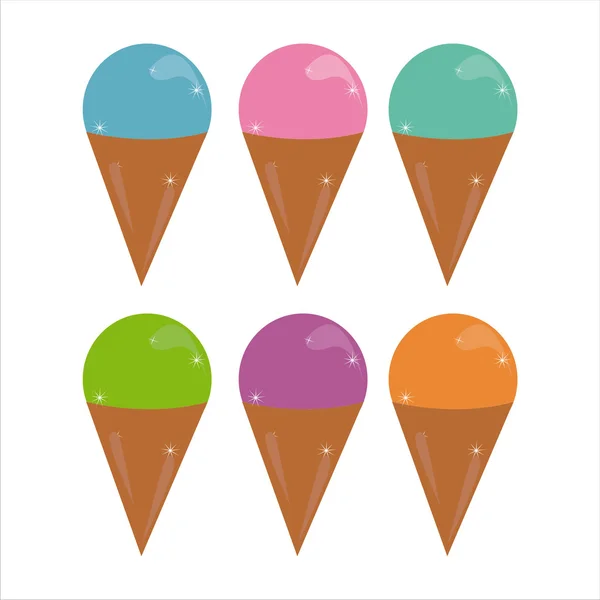Barevné zmrzliny ikony — Stockový vektor