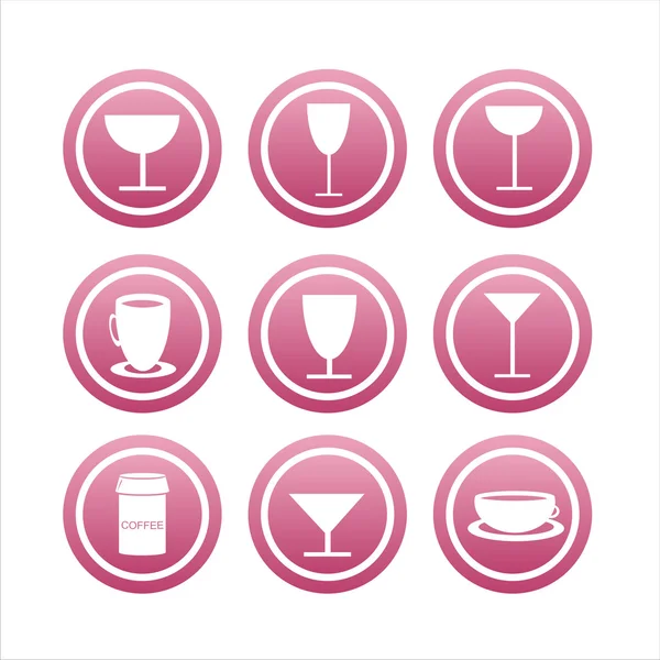 Sinal de bebida rosa — Vetor de Stock