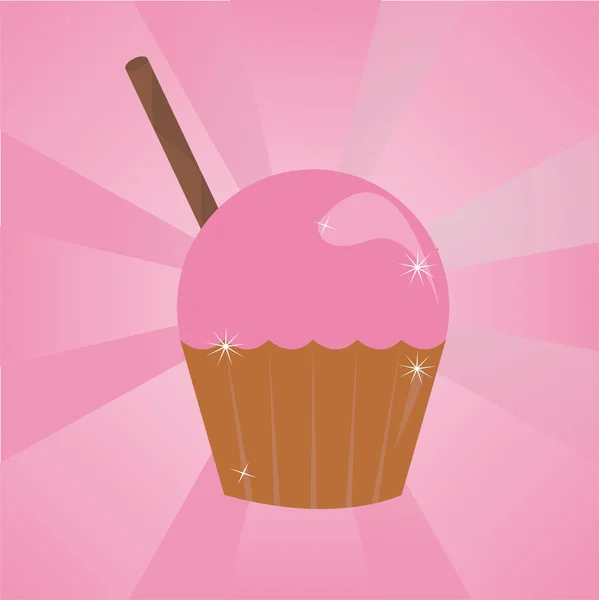 Gâteau sur fond rose — Image vectorielle