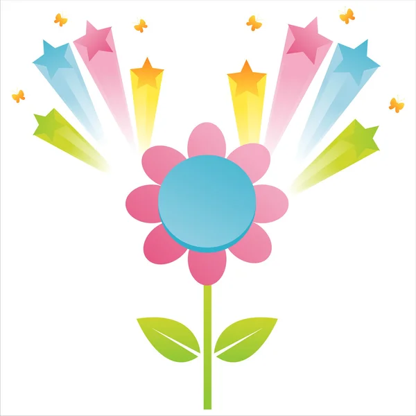 Flower with star splash — Stock Vector