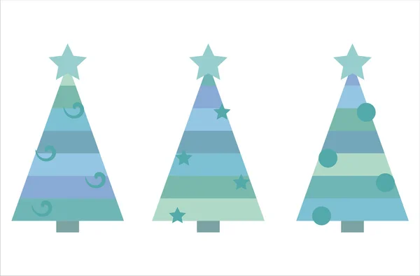 Ícones de árvores de Natal — Vetor de Stock