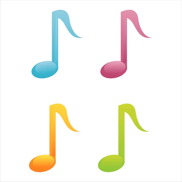 Coloridos iconos de notas musicales — Archivo Imágenes Vectoriales
