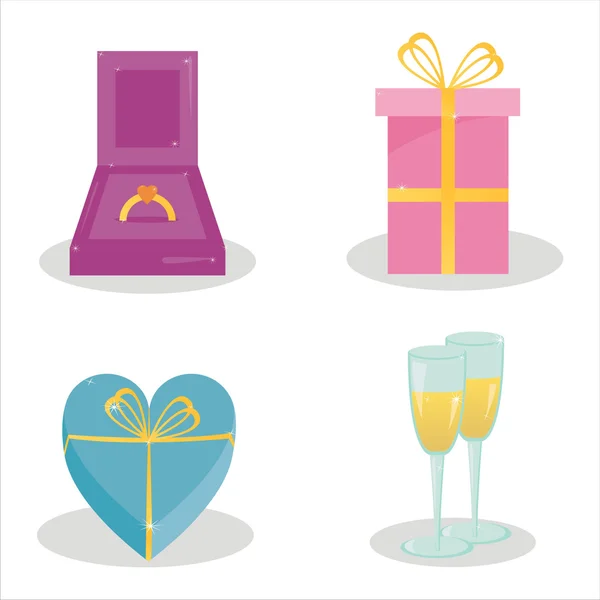 St. valentine's day icons — Stock Vector