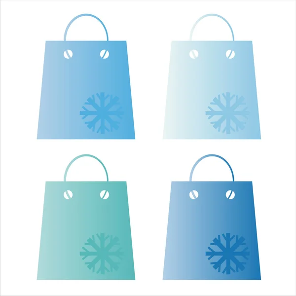 Kış alışveriş torbaları — Stok Vektör
