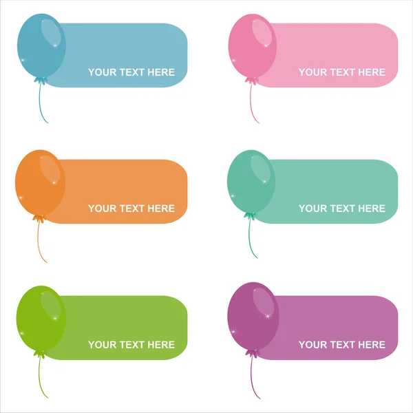 Colorful balloons frames — Stock Vector