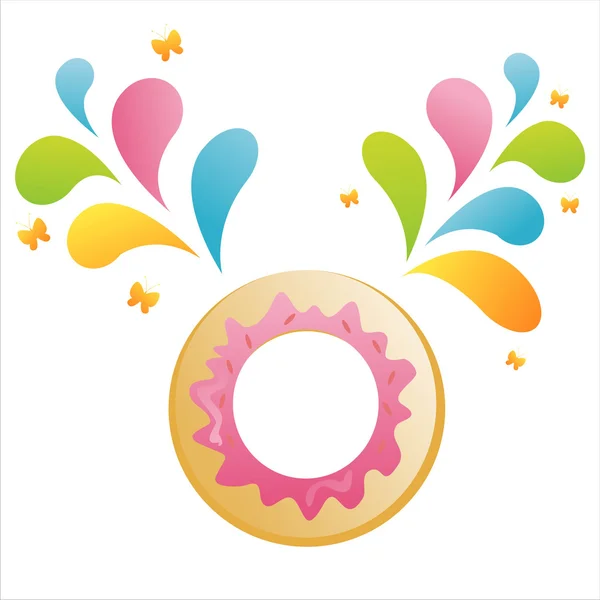 Donut with colorful splash — Stock Vector