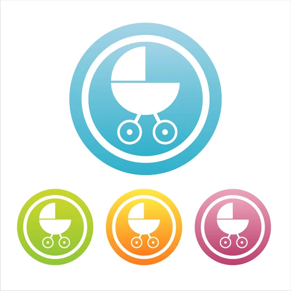 Coloridos signos de llegada del bebé — Vector de stock