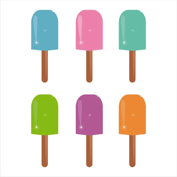 Ícones de sorvetes coloridos —  Vetores de Stock