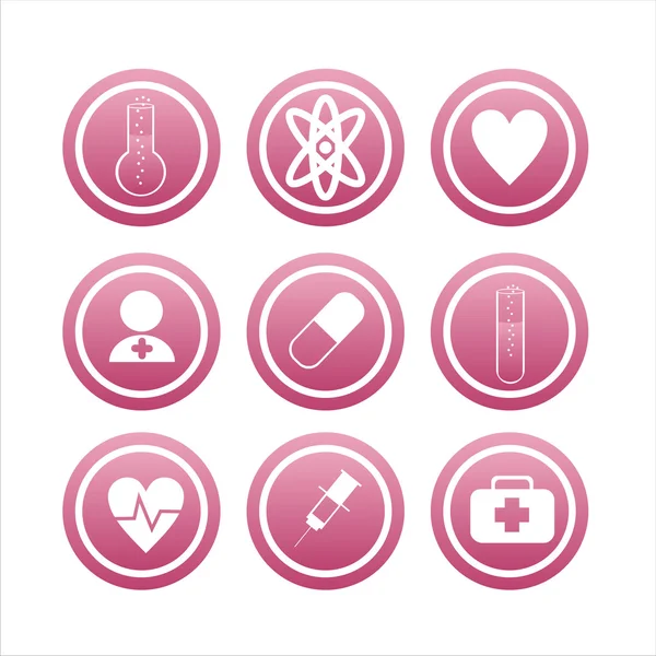 Pink medical signs — Stock Vector