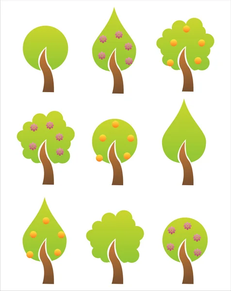 Tree icons — Stock Vector