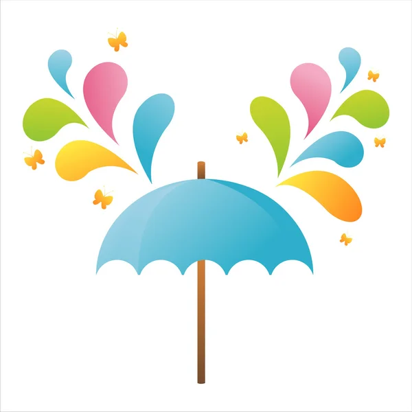 カラフルなスプラッシュと傘 — ストックベクタ