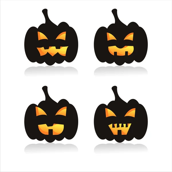Pumpkin silhouettes — Stock Vector