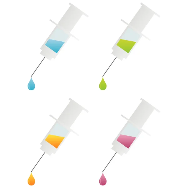 Seringues colorées — Image vectorielle