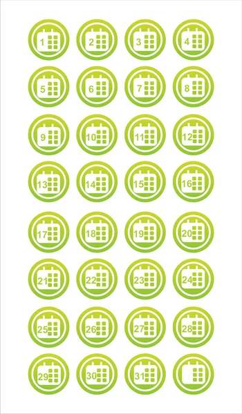 Señales de calendario verde — Archivo Imágenes Vectoriales