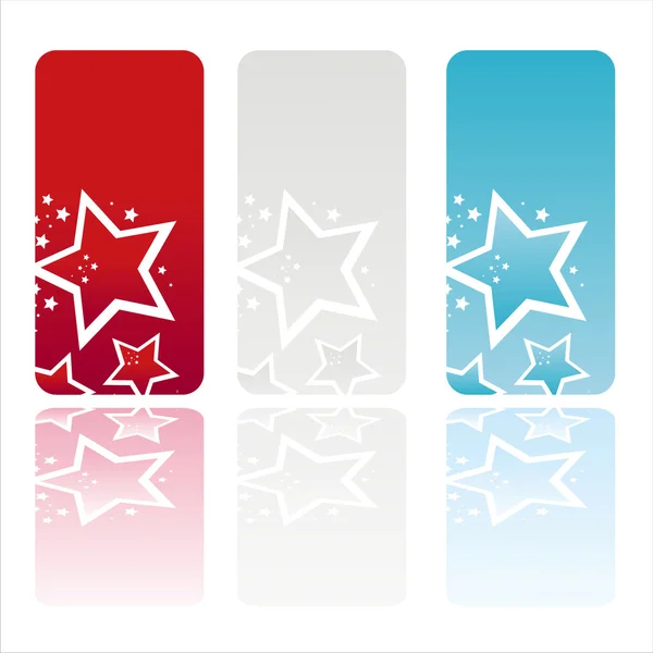 Amerikanska färgade stjärnor banners — Stock vektor