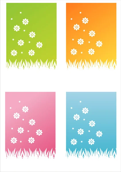 Milieux floraux colorés — Image vectorielle