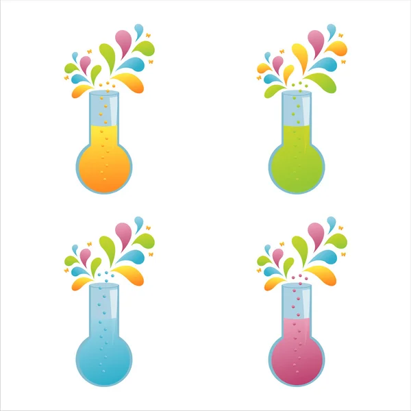 Coloridas botellas químicas — Archivo Imágenes Vectoriales