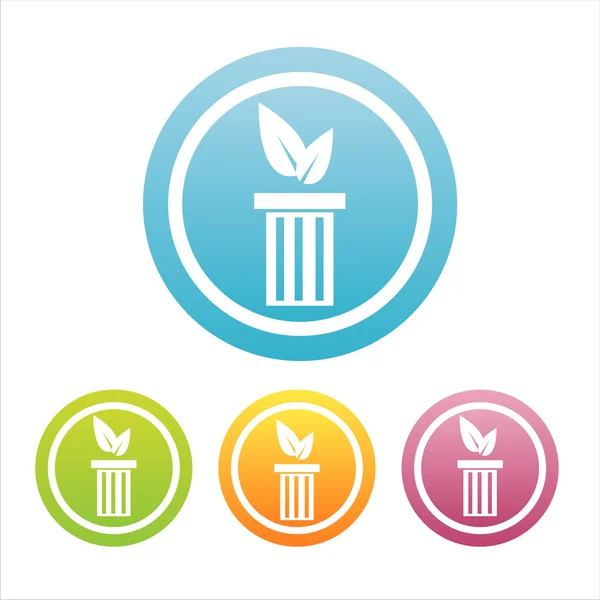 Colorful eco bins signs — Stock Vector