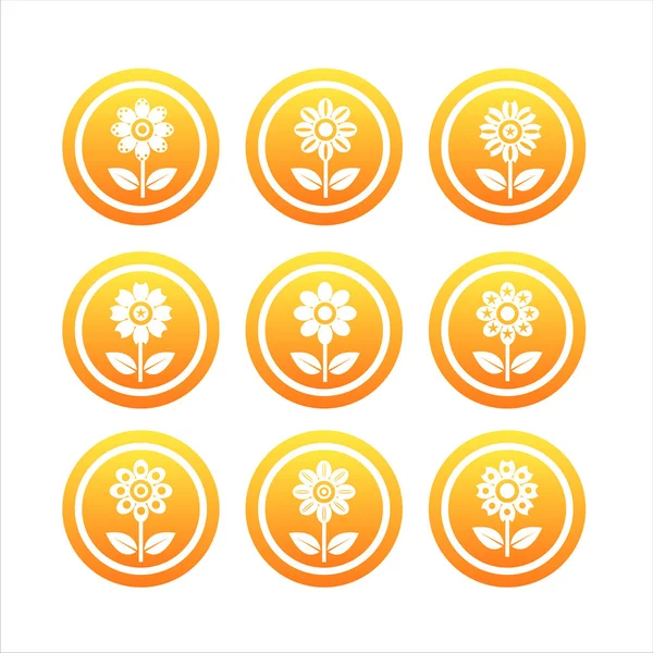 Πορτοκαλί λουλούδι σημάδια — Διανυσματικό Αρχείο