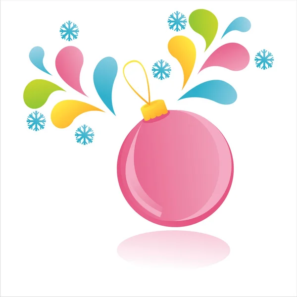 Christmas ball med färgglada splash — Stock vektor