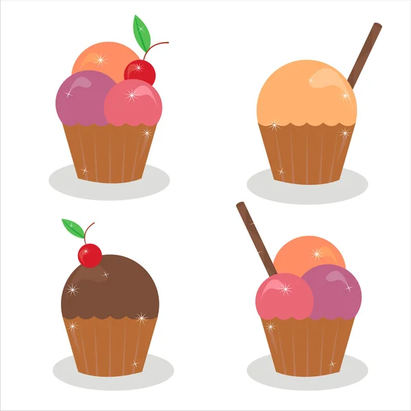 Gâteaux icônes — Image vectorielle