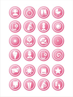 Pink different signs clipart