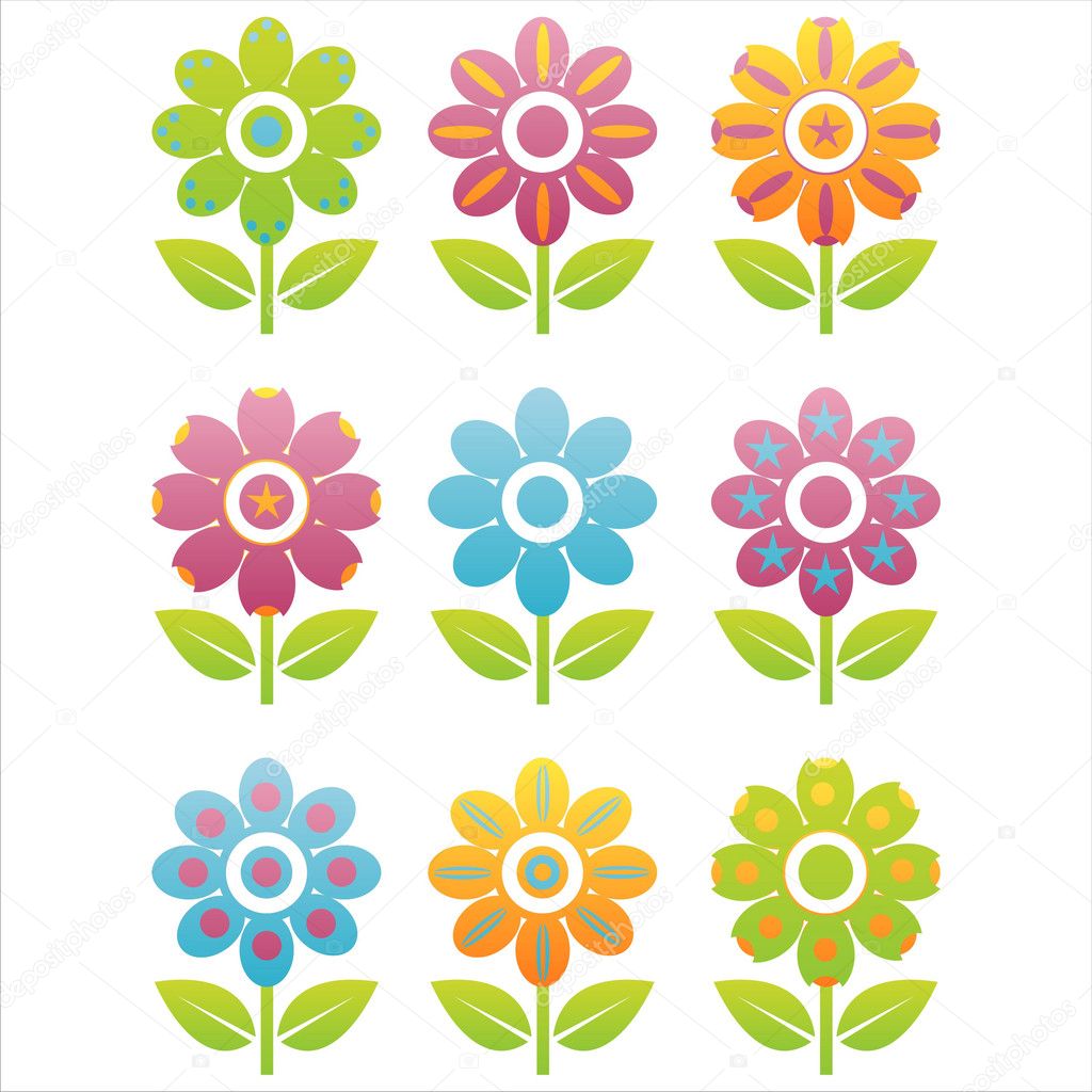 Flowers icons — Stock Vector © isabelle #6015762