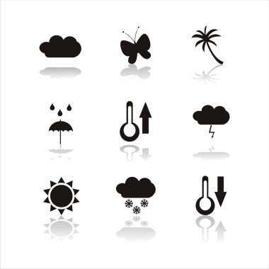 Black nature icons clipart