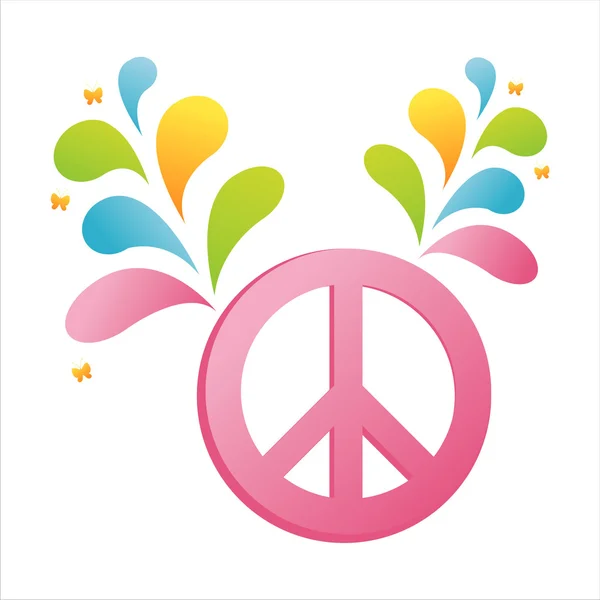 Peace with colorful splash — Stock Vector