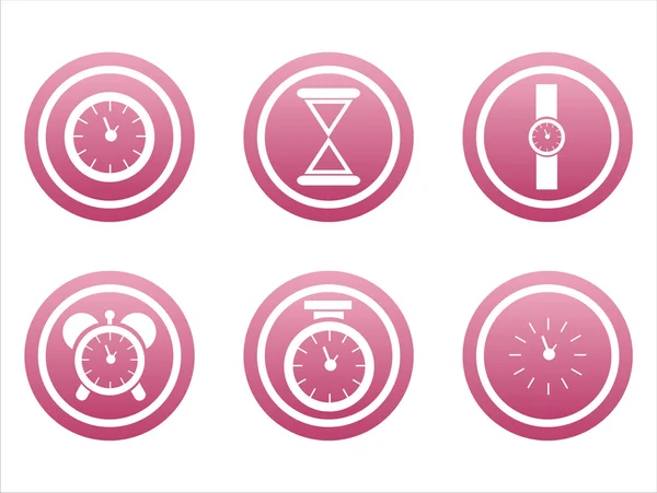 Ροζ ρολόι σημάδια — Διανυσματικό Αρχείο