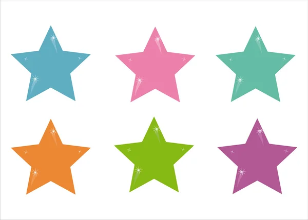 Iconos de estrellas coloridas — Vector de stock