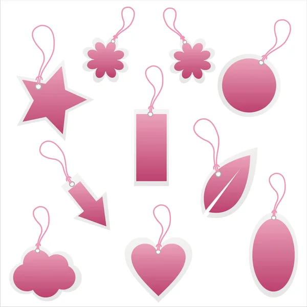 Pink tags — Stock Vector