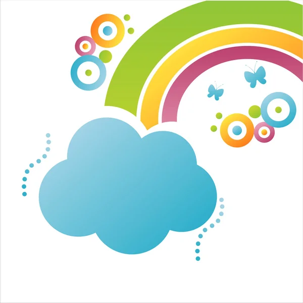 Pozadí mraků s rainbow — Stockový vektor
