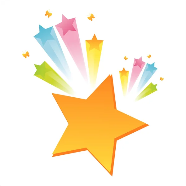 Estrella con salpicadura de colores — Archivo Imágenes Vectoriales